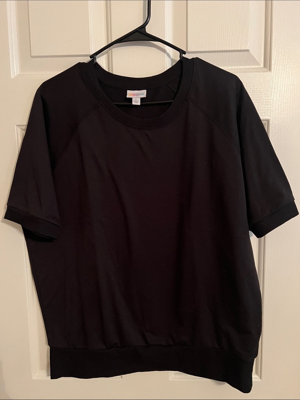 LuLaRoe Black Short Sleeve Sweatshirt